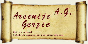 Arsenije Gerzić vizit kartica